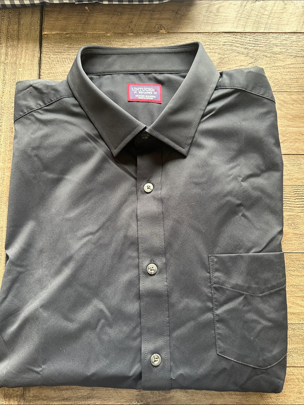 Untuckit long sleeve Black Mens Button-Down Dress Shirt